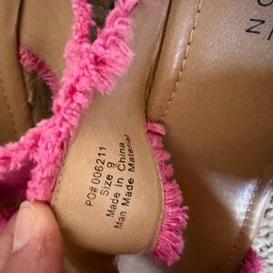 Journee Collection Pink Fringe Wedges